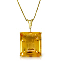 14K. SOLID GOLD NECKLACE WITH OCTAGON CITRINE