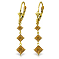 14K. SOLID GOLD LEVERBACK EARRING WITH CITRINES