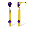 14K. SOLID GOLD CHANDELIER EARRING WITH AMETHYSTS