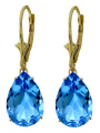 14K. GOLD LEVER BACK EARRINGS WITH NATURAL BLUE TOPAZ