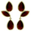 14K. GOLD CHANDELIERS EARRING WITH NATURAL GARNETS