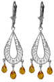 SILVER CHANDELIERS EARRINGS WITH NATURAL CITRINES