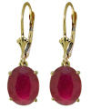 14K. SOLID GOLD LEVERBACK EARRING WITH NATURAL RUBIES