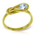 14K. SOLID GOLD RING WITH NATURAL AQUAMARINE