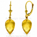 14K. SOLID GOLD POINTY BRIOLETTE DROP CITRINES EARRING