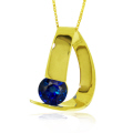 14K. SOLID GOLD MODERN NECKLACE WITH NATURAL SAPPHIRE
